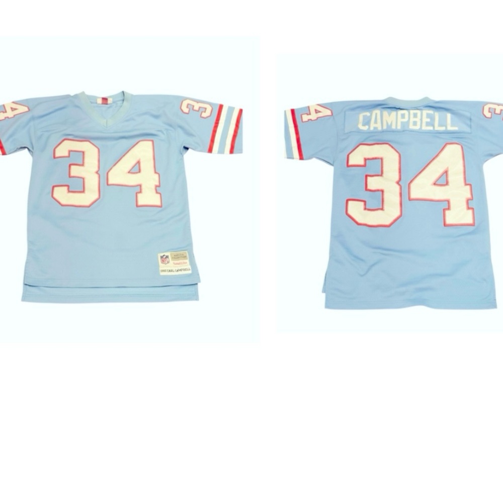Retro Houston Oilers Earl Campbell Jersey NFL Blue S Football